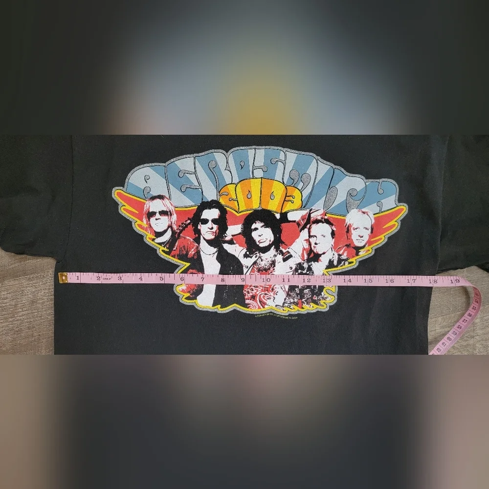 Vintage '03 Aerosmith Tour Tee Men's M Black Screen Print 100% Pre Shrunk Cotton